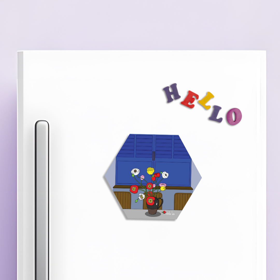 Flowers in Vase (Digital Art) Magnet