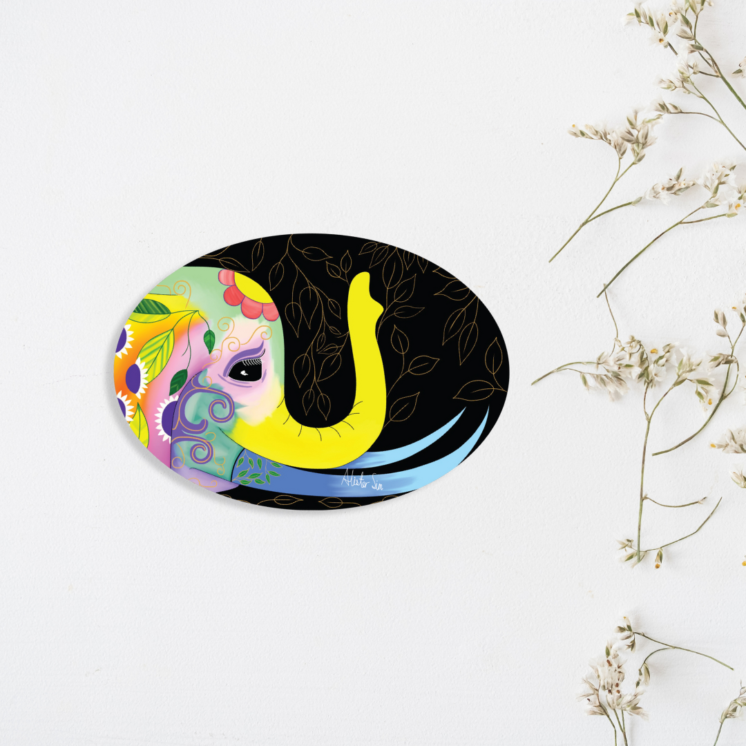 Bohemian Elephant (Digital Art) Magnet