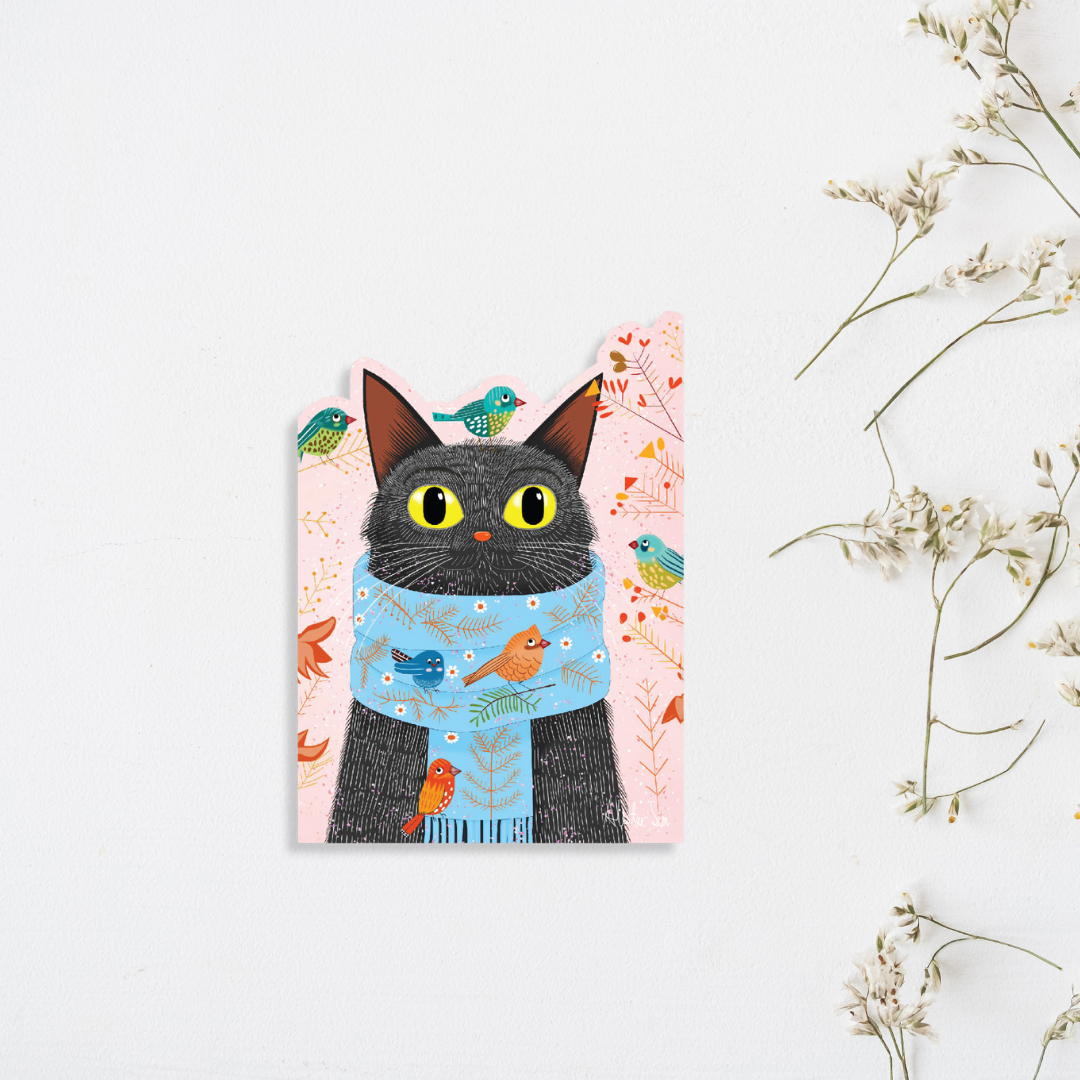 Cat with Scarf Magnet