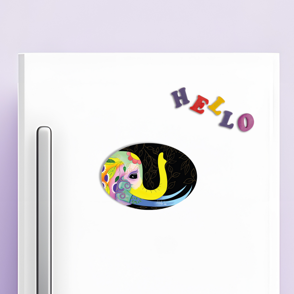 Bohemian Elephant (Digital Art) Magnet