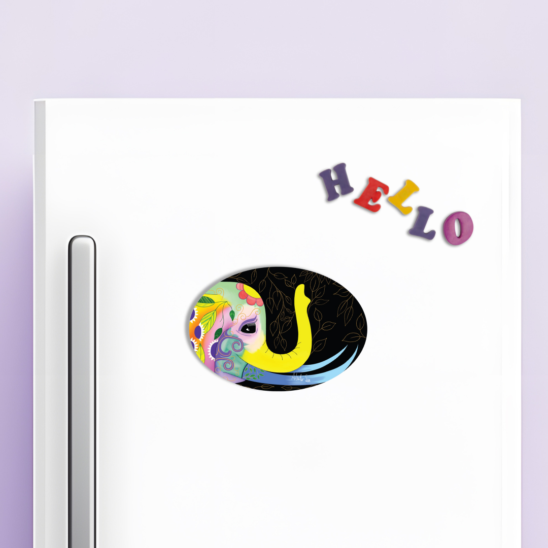 Bohemian Elephant (Digital Art) Magnet