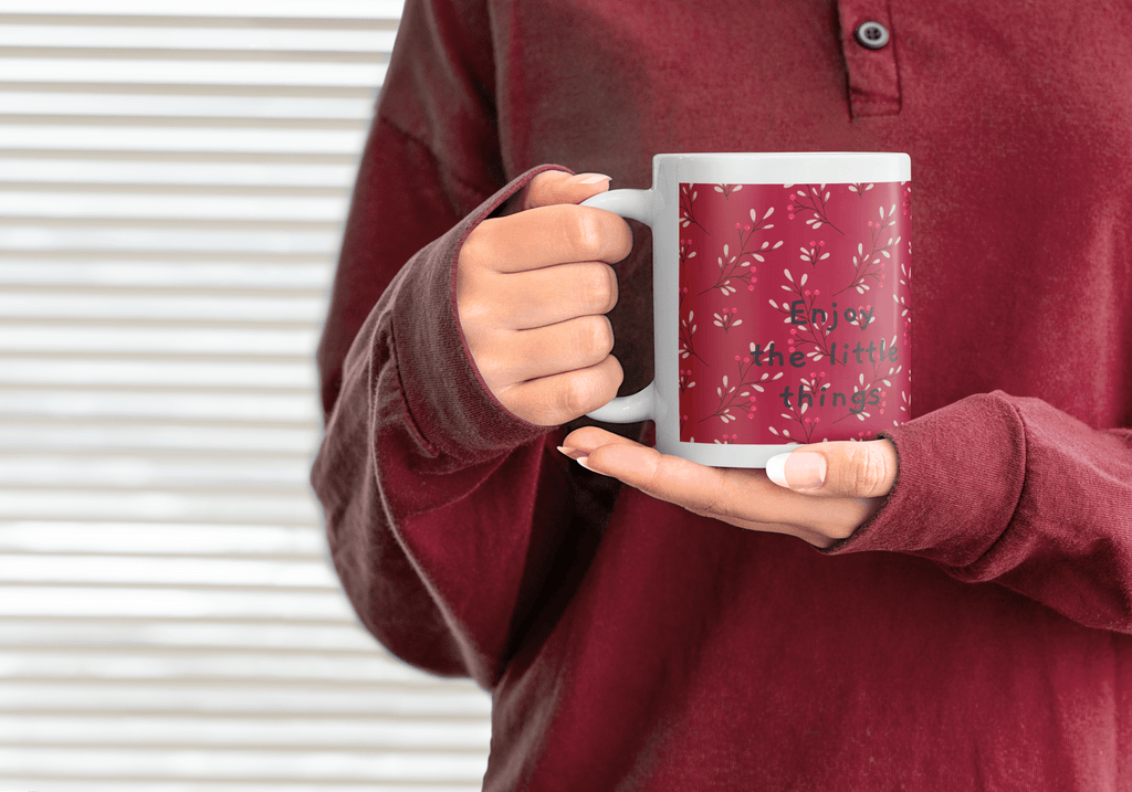 Enjoy the Little Things Mug (Red Buds)