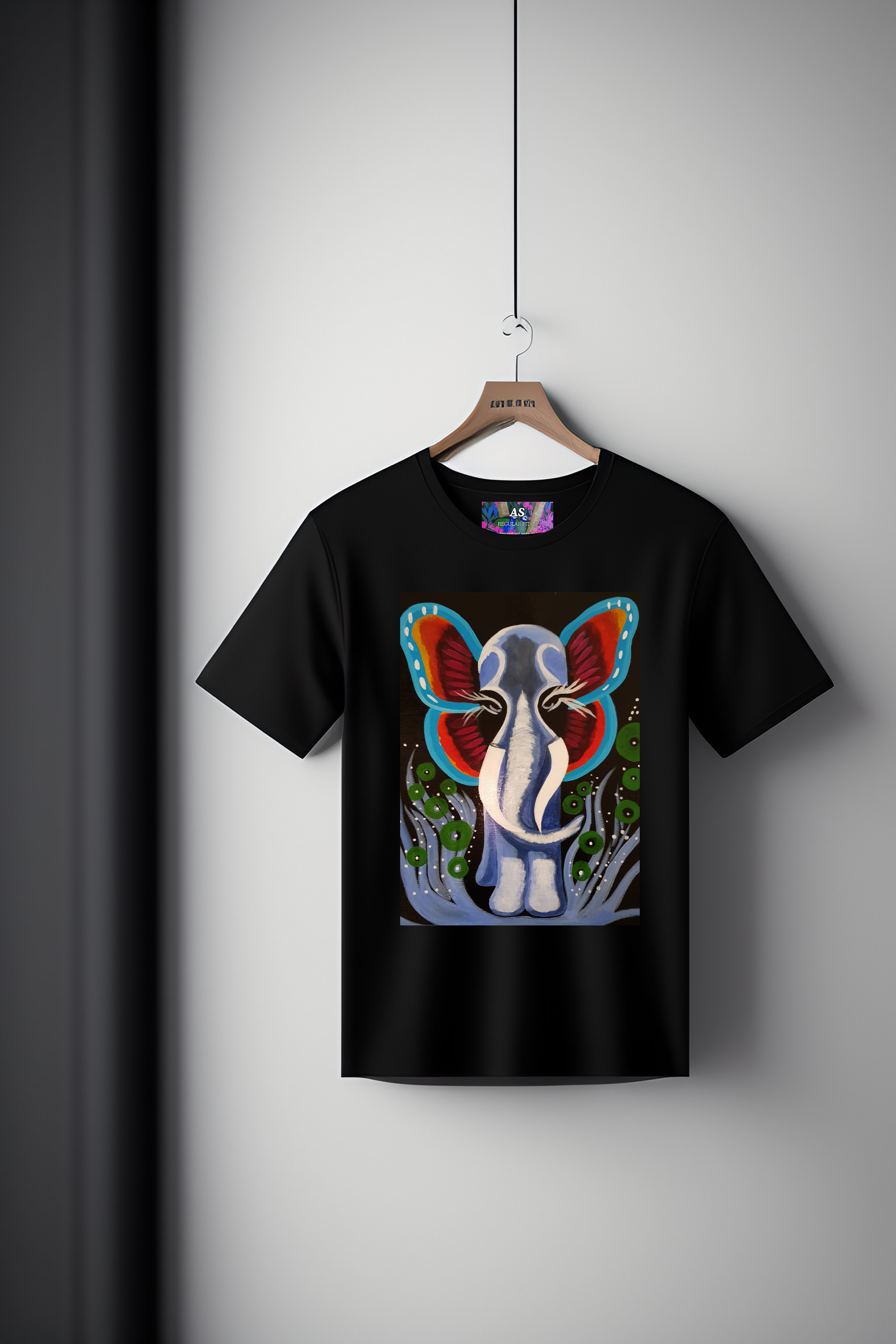 Canvas Art Tee: Butterfly Elephant