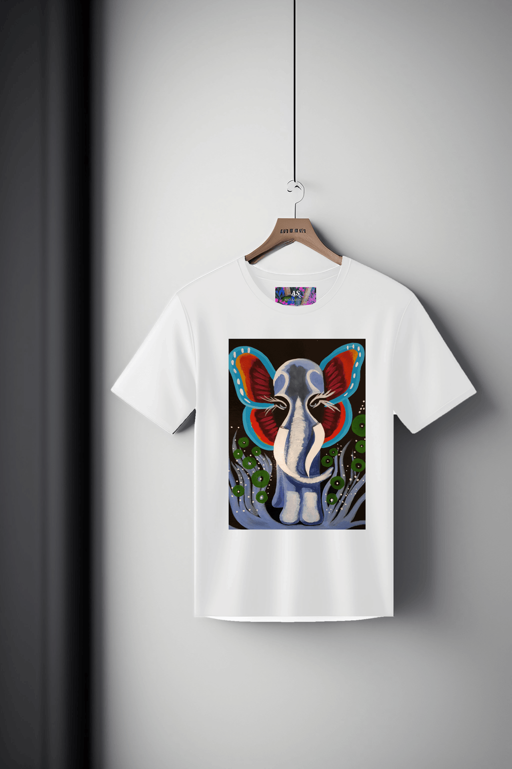 Canvas Art Tee: Butterfly Elephant
