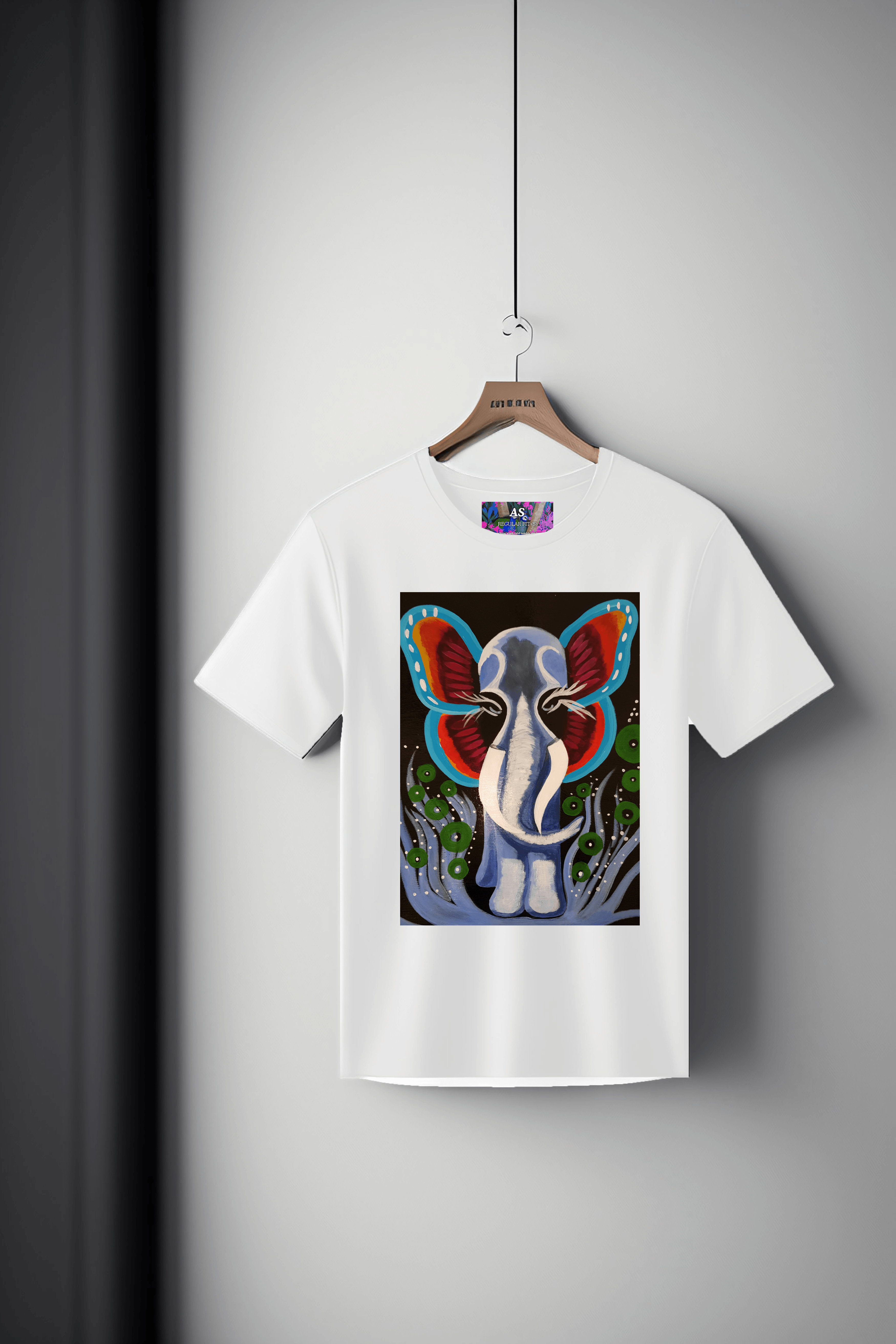 Canvas Art Tee: Butterfly Elephant