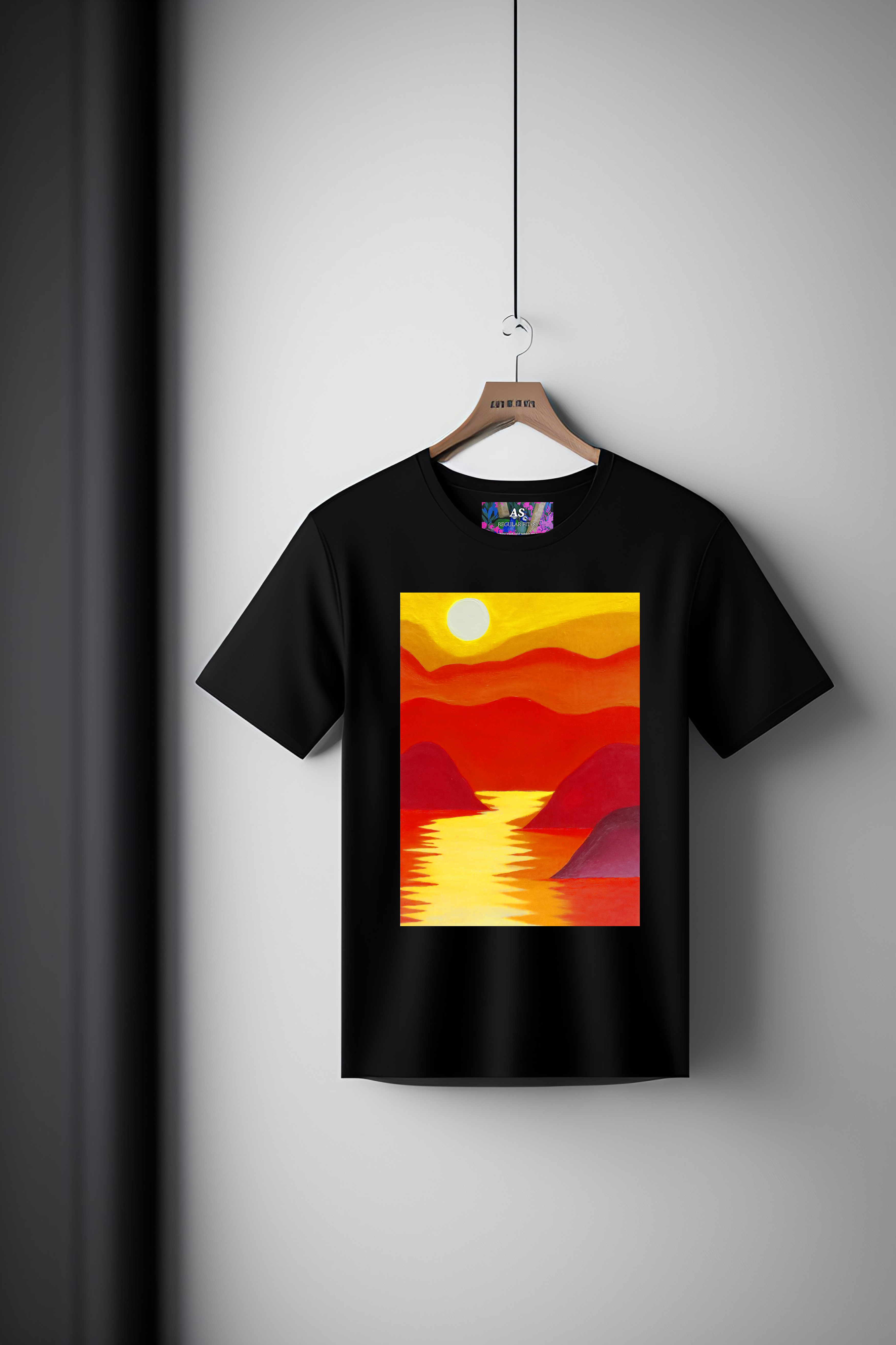Canvas Art Tee: Crimson Dusk