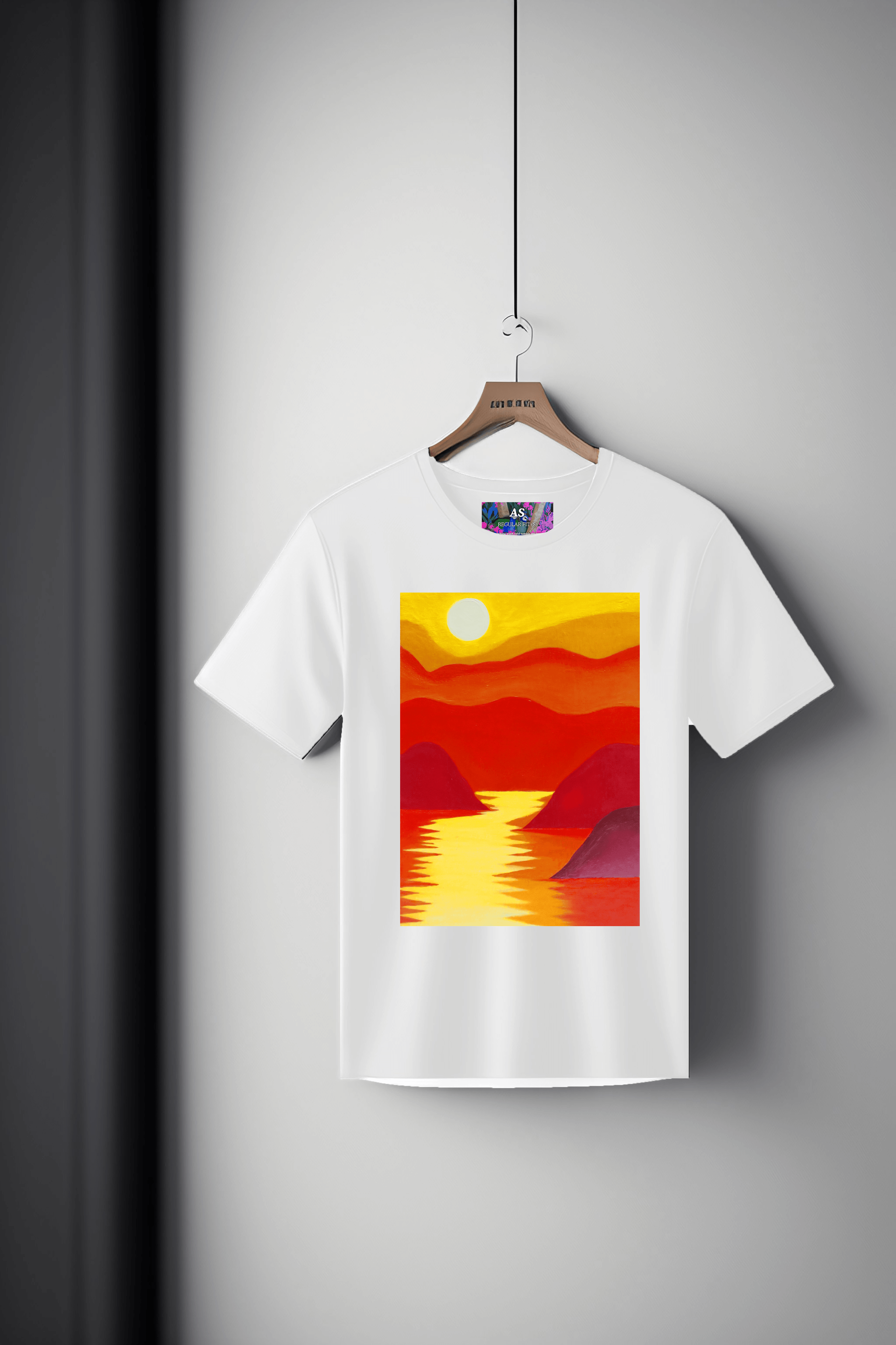 Canvas Art Tee: Crimson Dusk