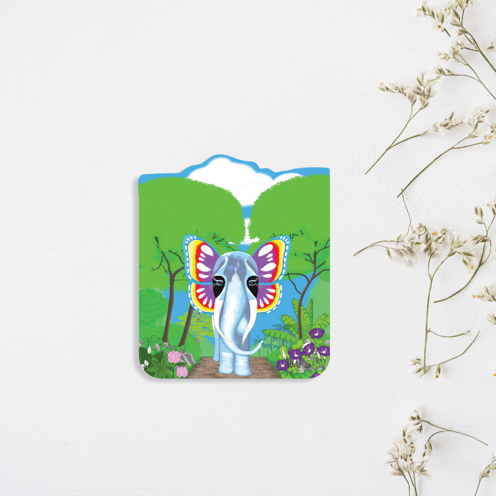Butterfly Elephant (Digital Art) Magnet