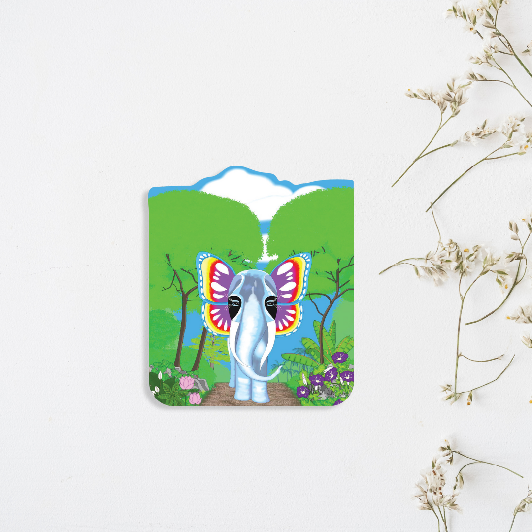 Butterfly Elephant (Digital Art) Magnet