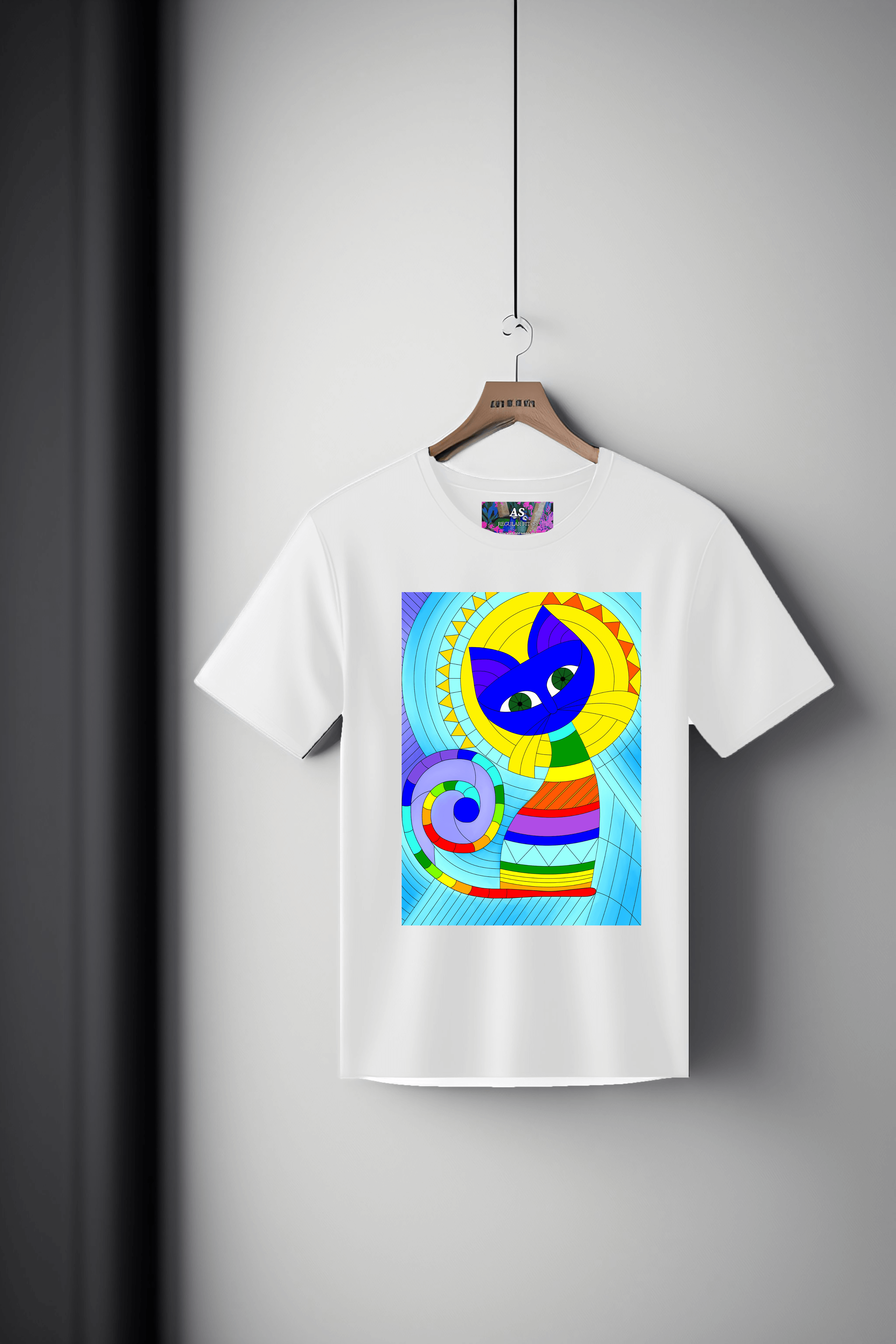 Digital Art Tee: Cat in Spirited Window