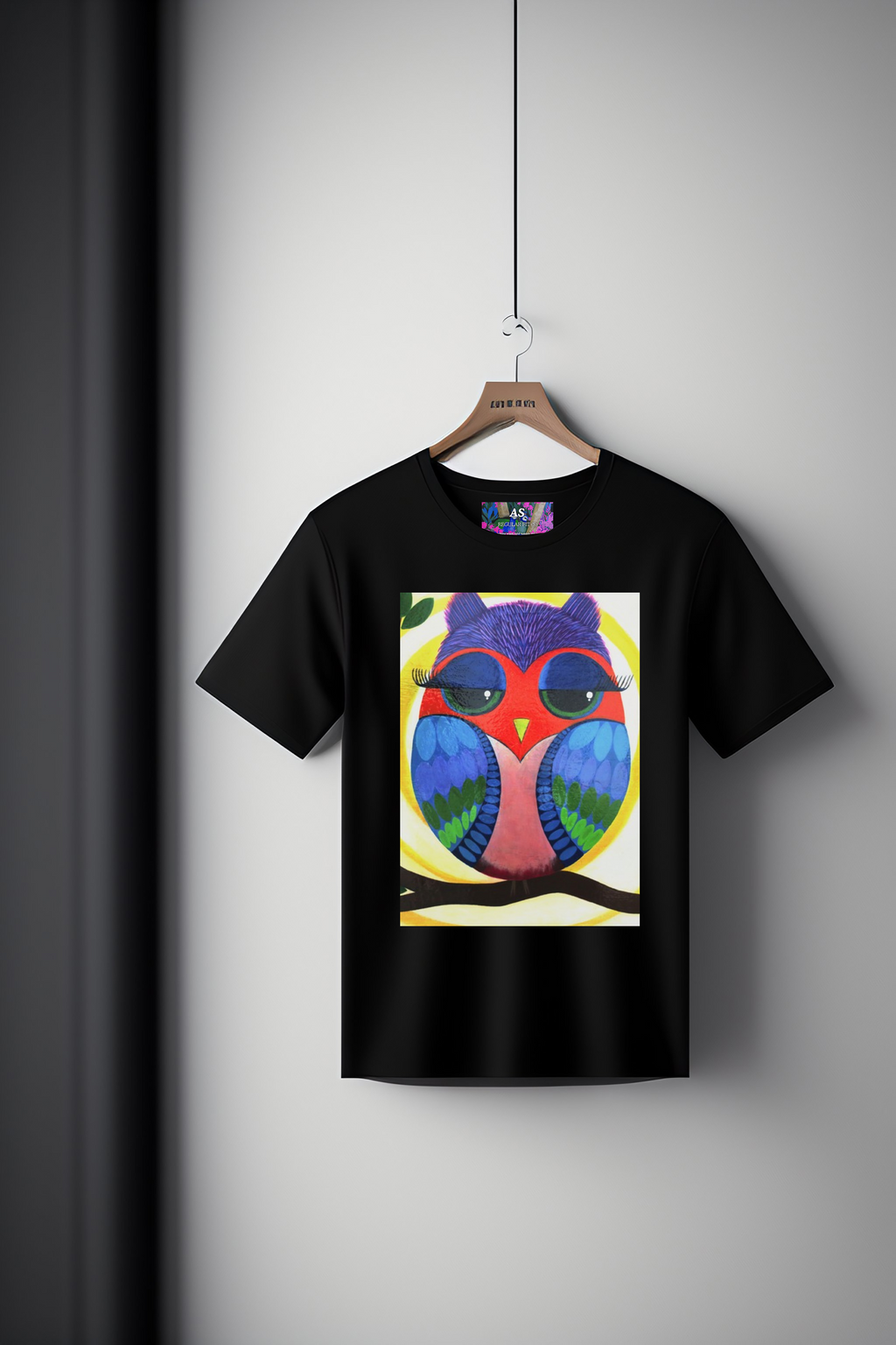 Canvas Art Tee: Colorful Hoots