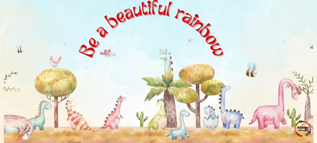 Be My Beautiful Rainbow Mug (Dinosaurs)
