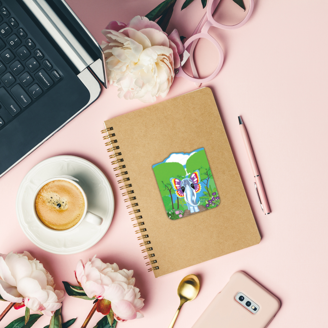 Butterfly Elephant in Rainforest Sticker