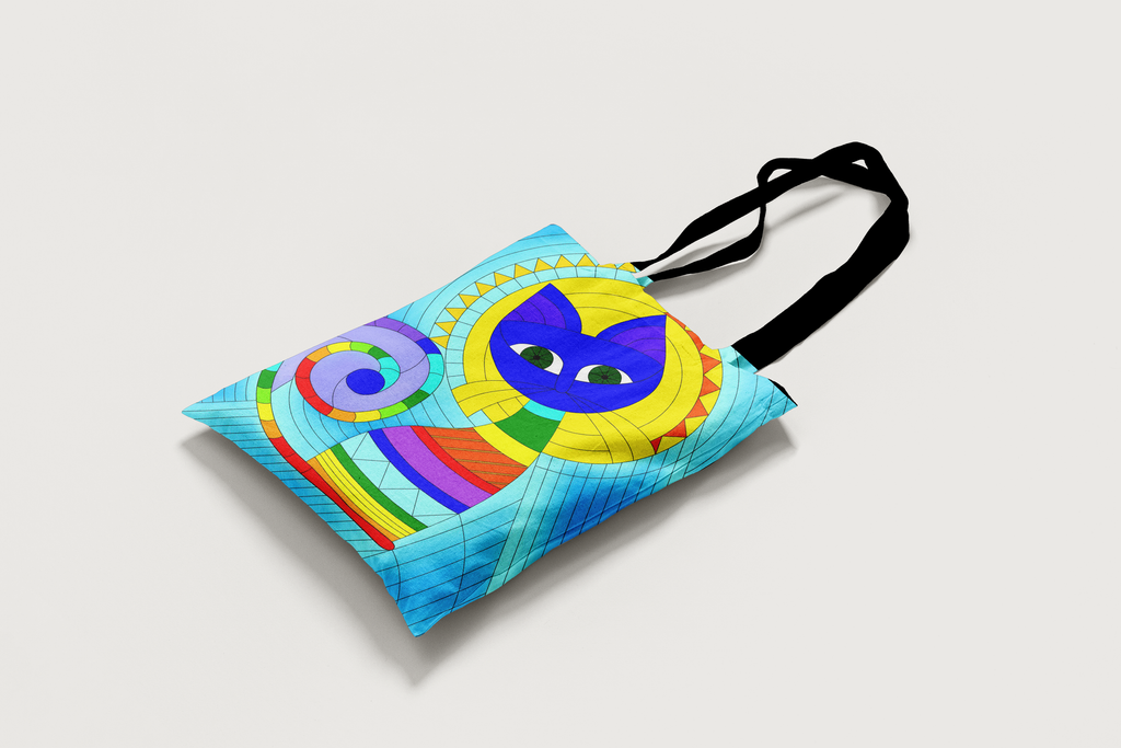 Cat in Spirited Window Totebag