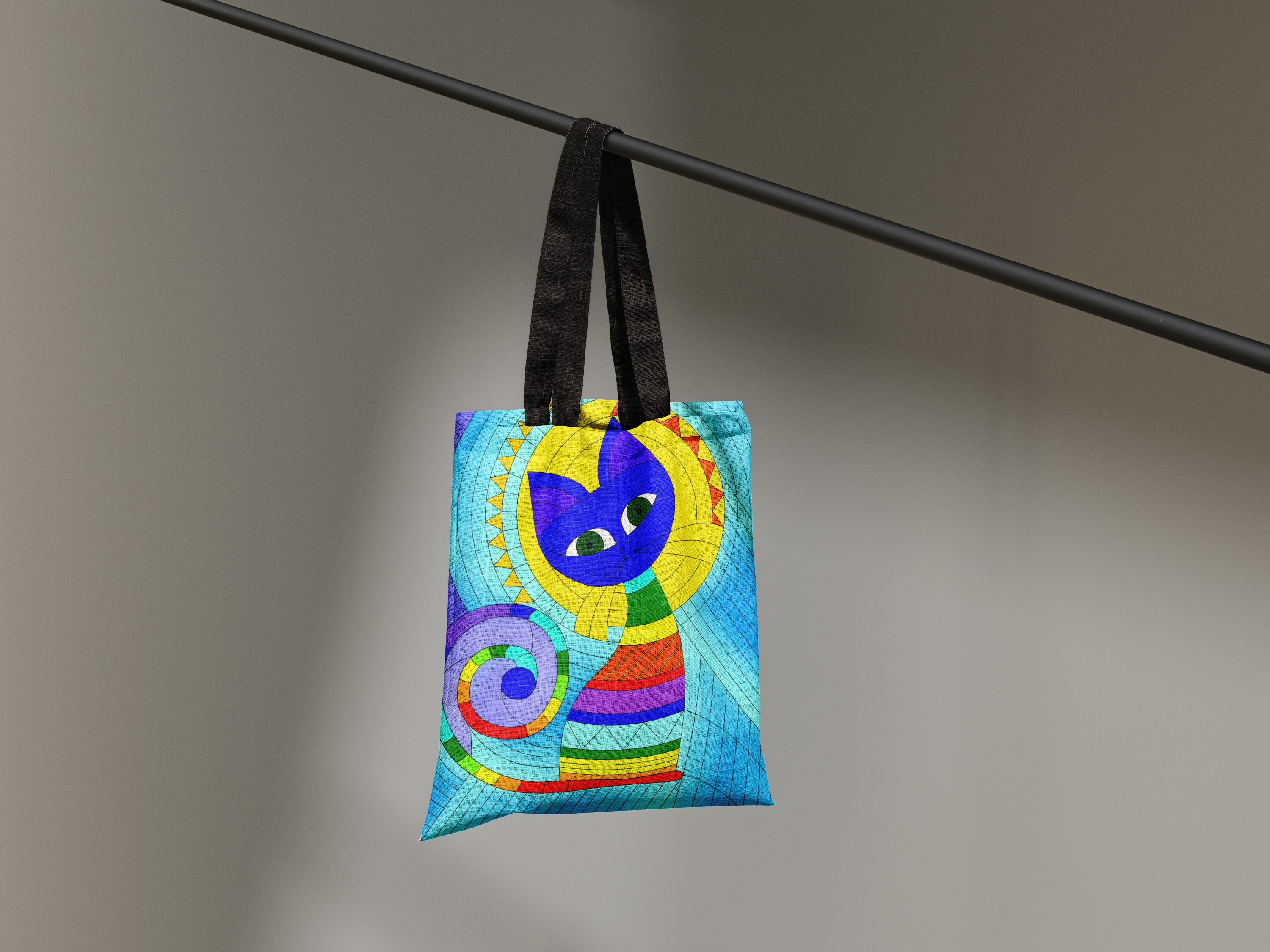 Cat in Spirited Window Totebag