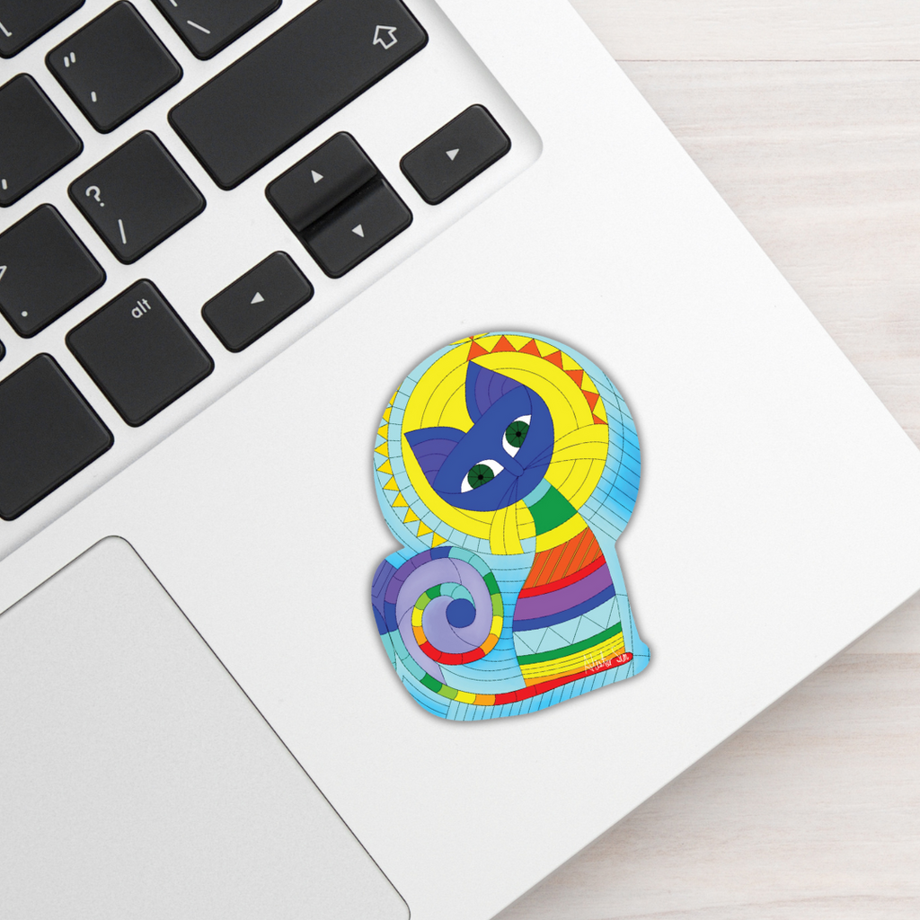 Cat in Spirited Window Sticker