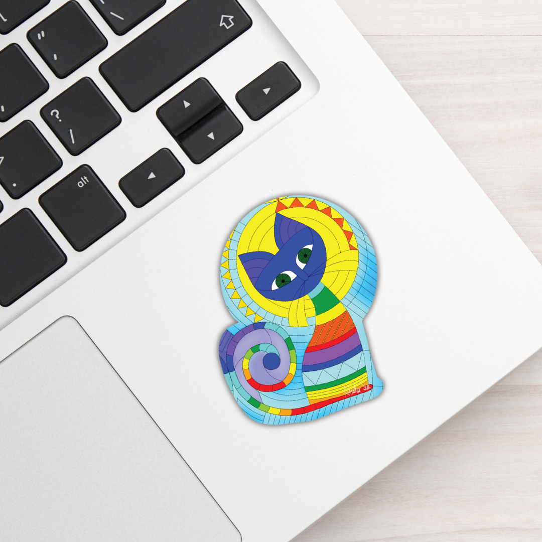 Cat in Spirited Window Sticker