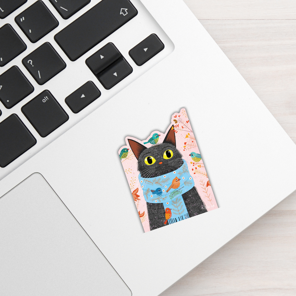 Cat with Scarf Sticker
