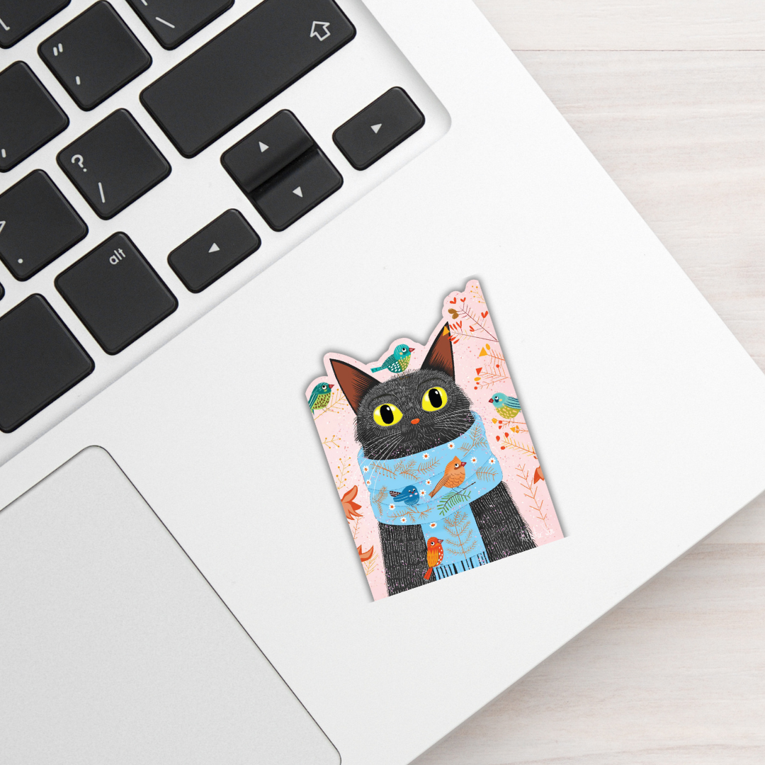 Cat with Scarf Sticker
