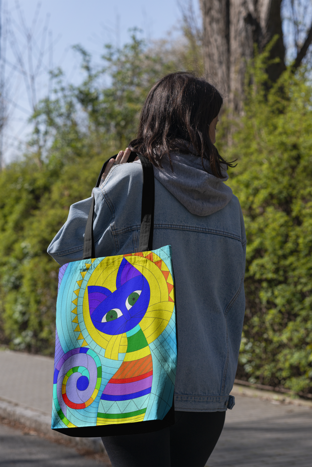 Cat in Spirited Window Totebag