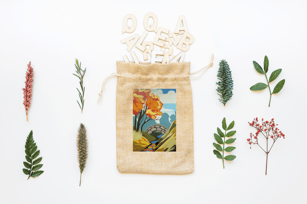 Autumn Canvas Drawstring Bag
