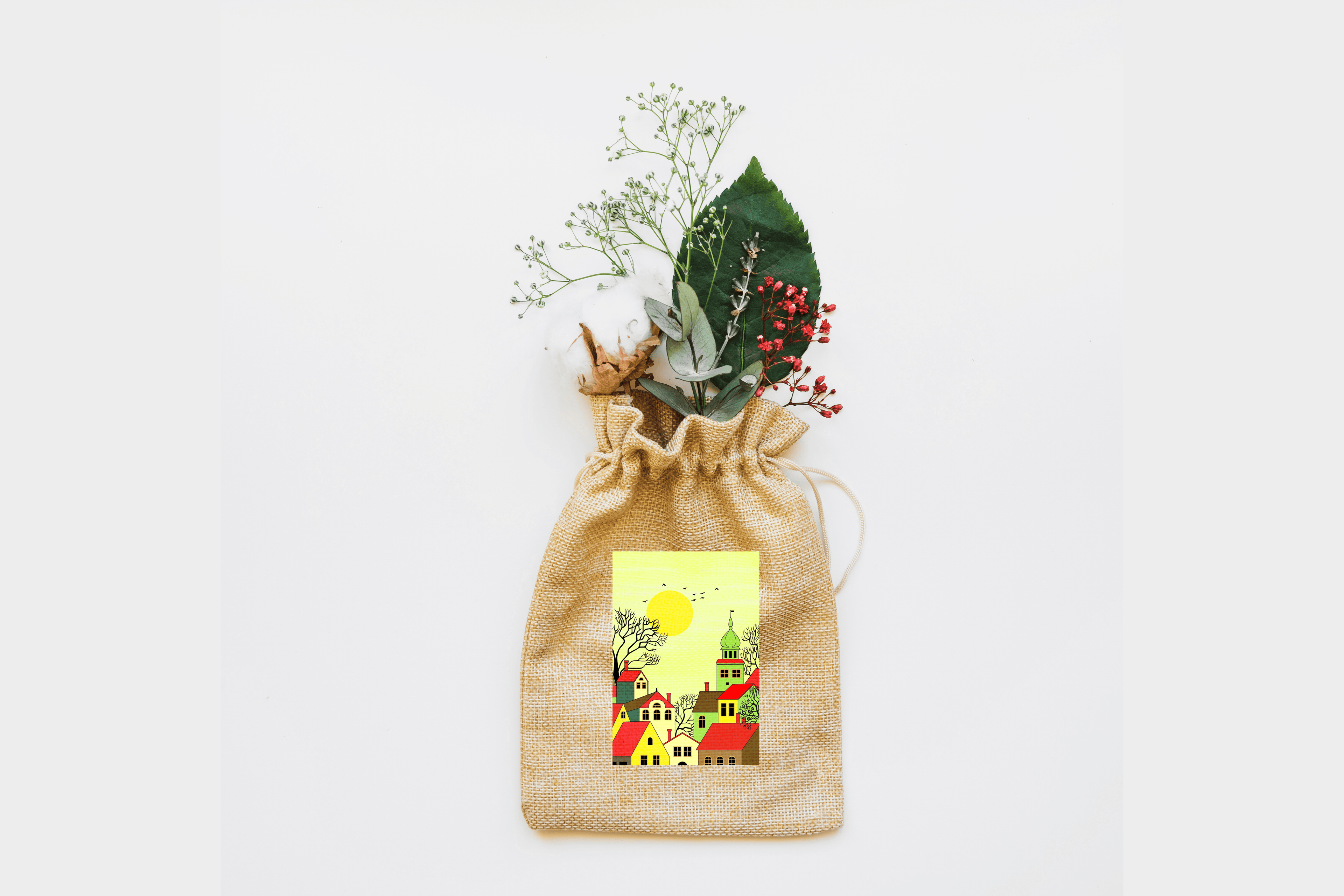 Buildings Canvas Drawstring Bag