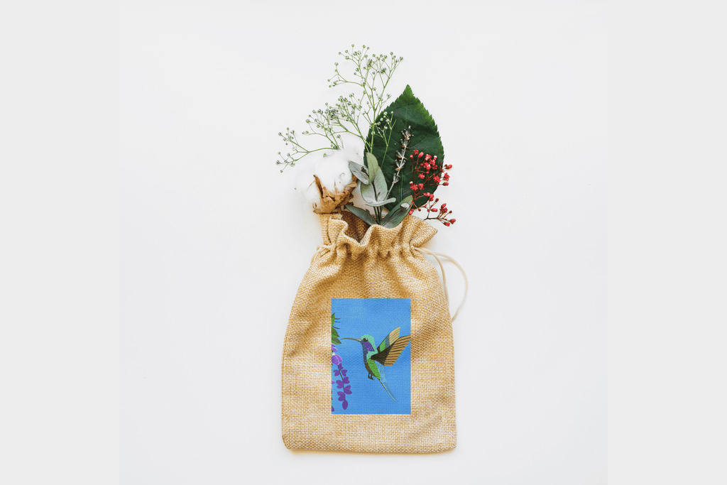 Hummingbird Canvas Drawstring Bag