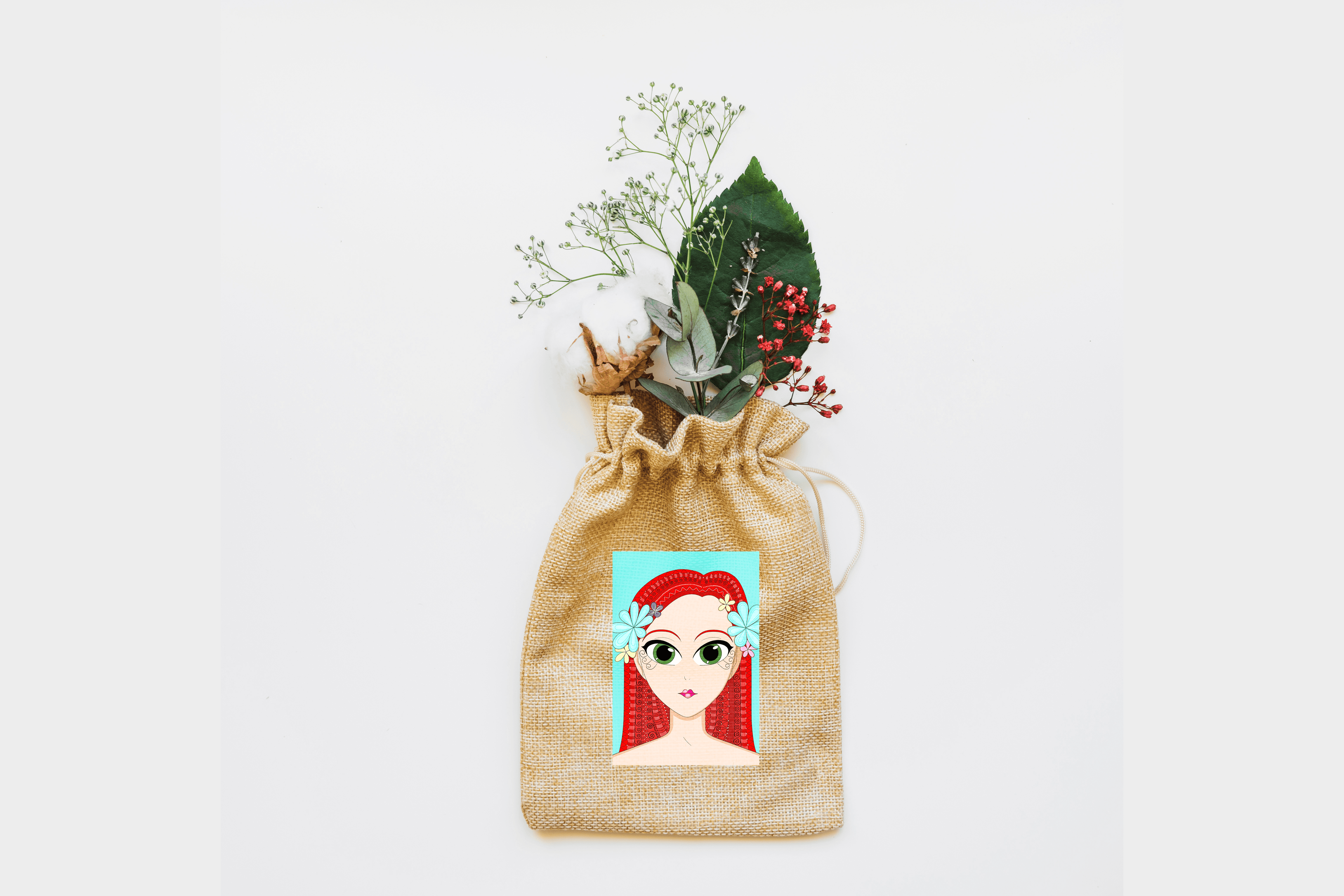 Lady Canvas Drawstring Bag