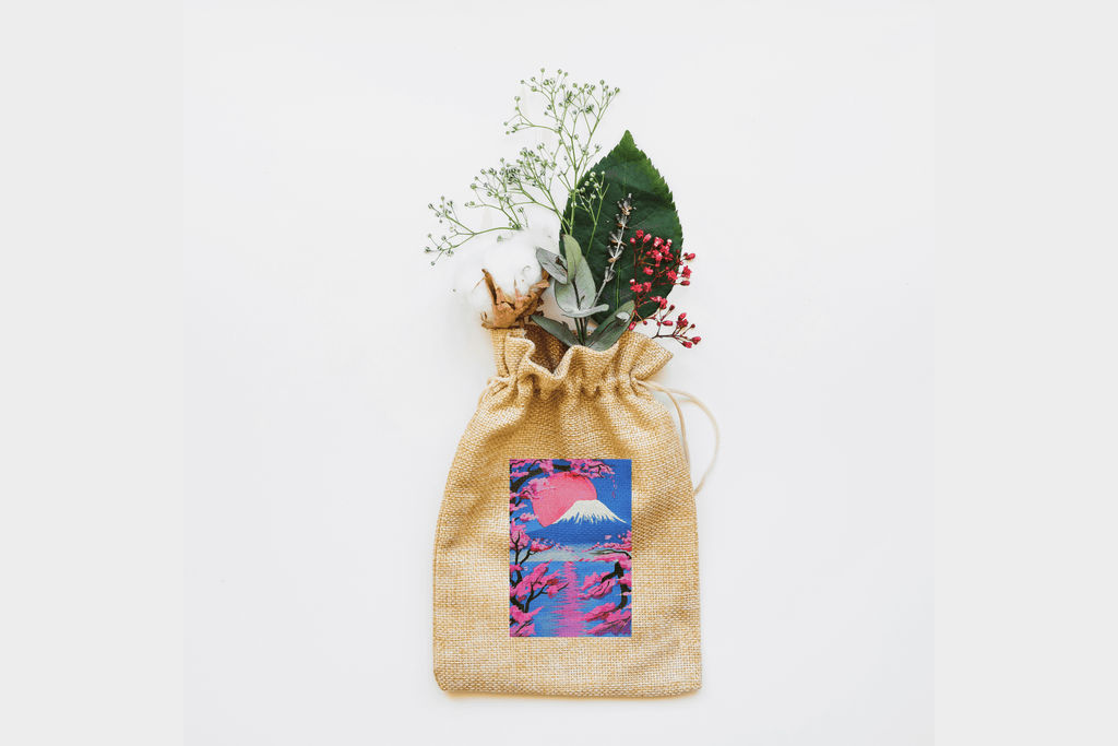 Mount Fuji Canvas Drawstring Bag