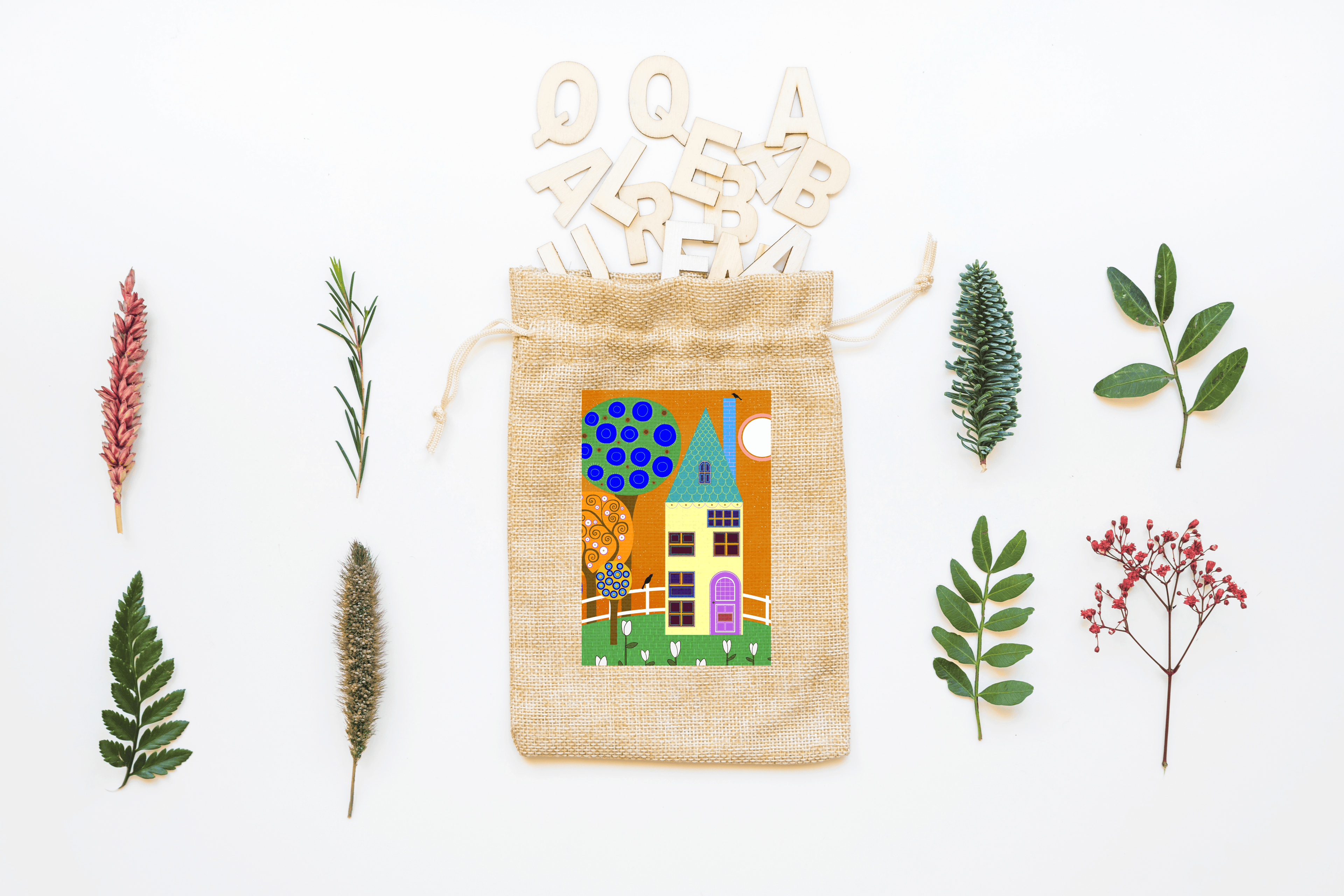 Mysterious House Drawstring Bag