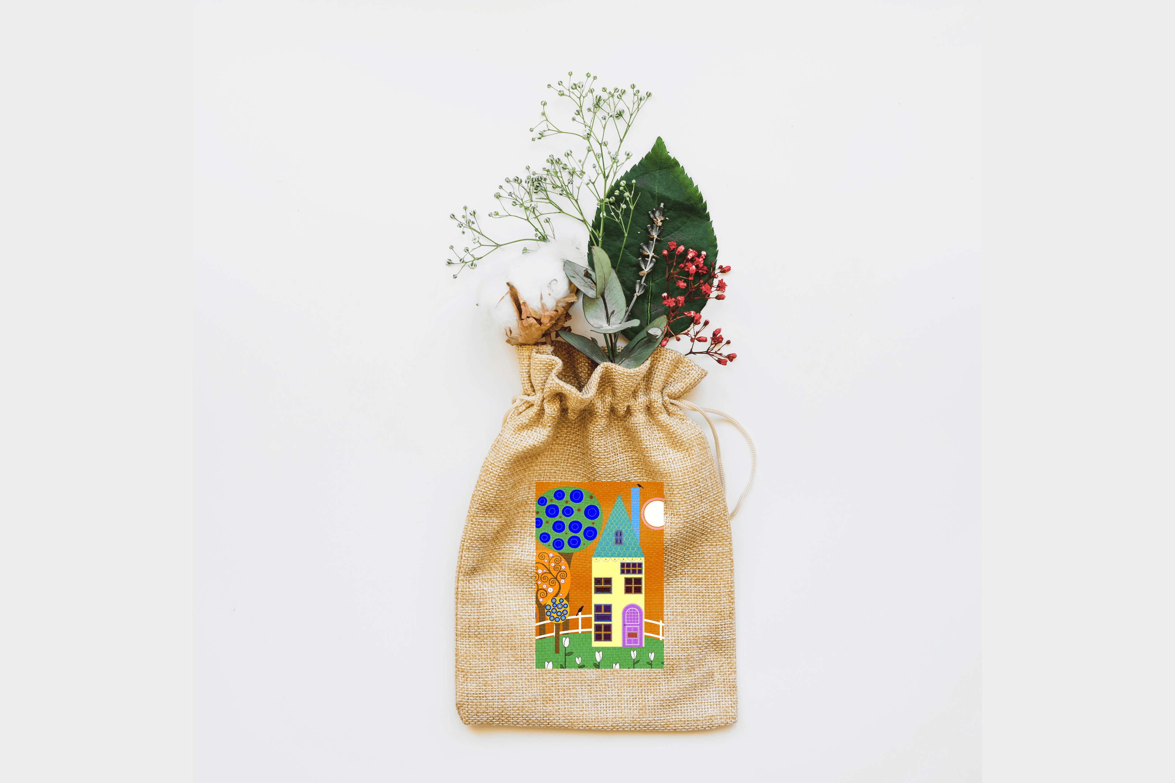 Mysterious House Drawstring Bag