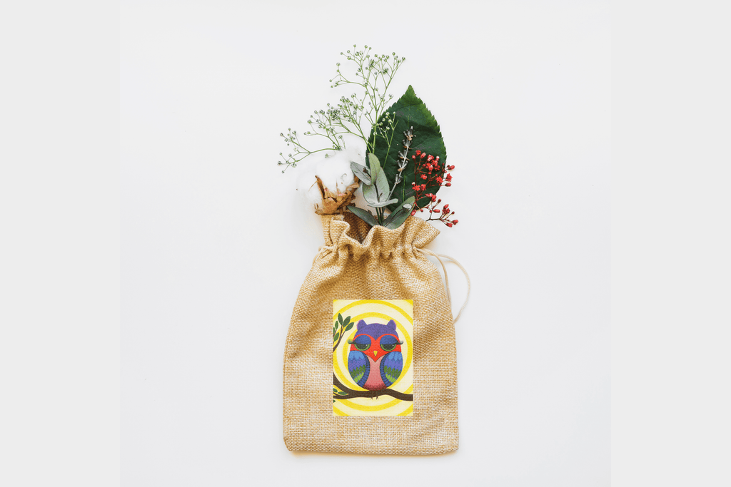 Owl Canvas Drawstring Bag