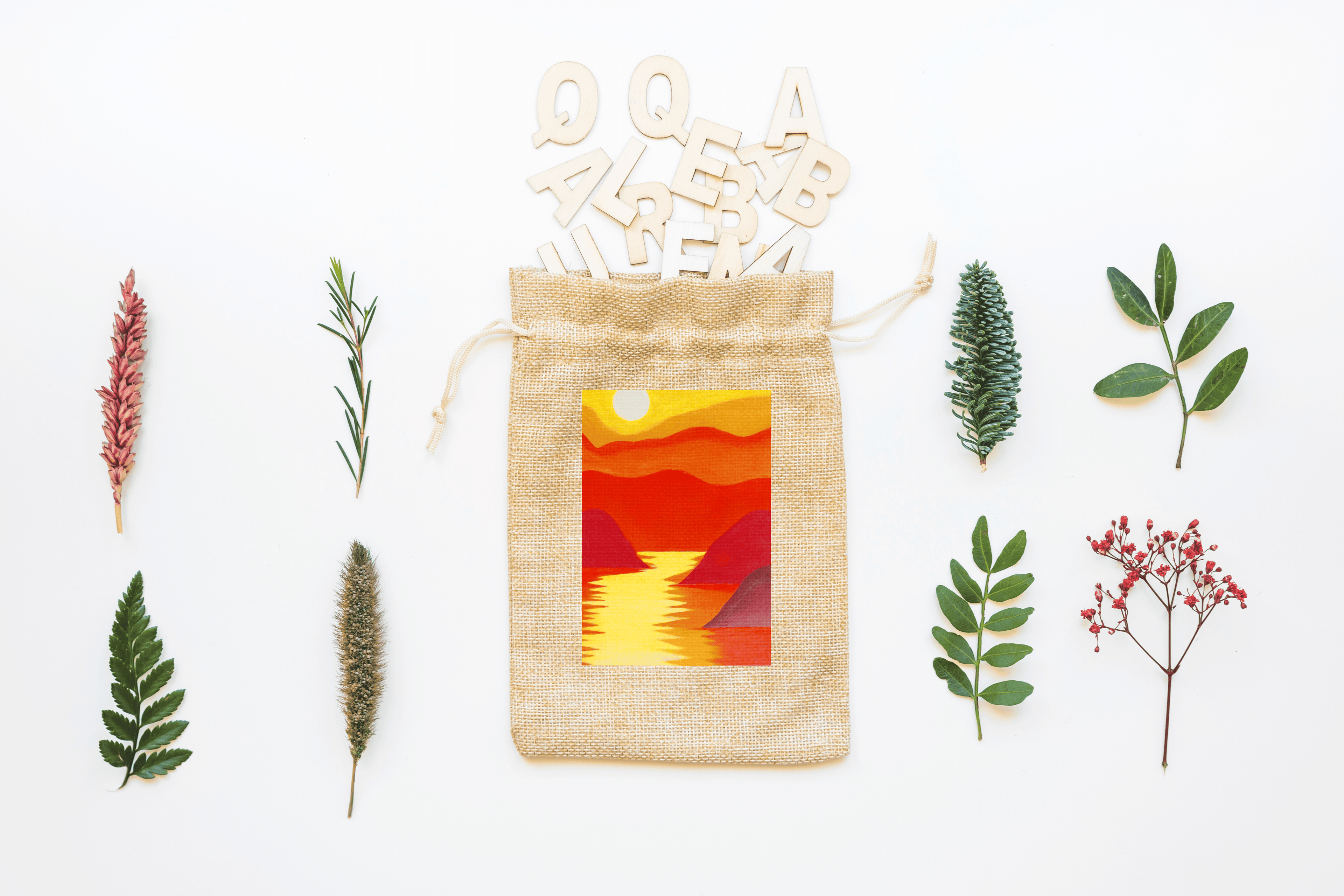 Sunset Canvas Drawstring Bag