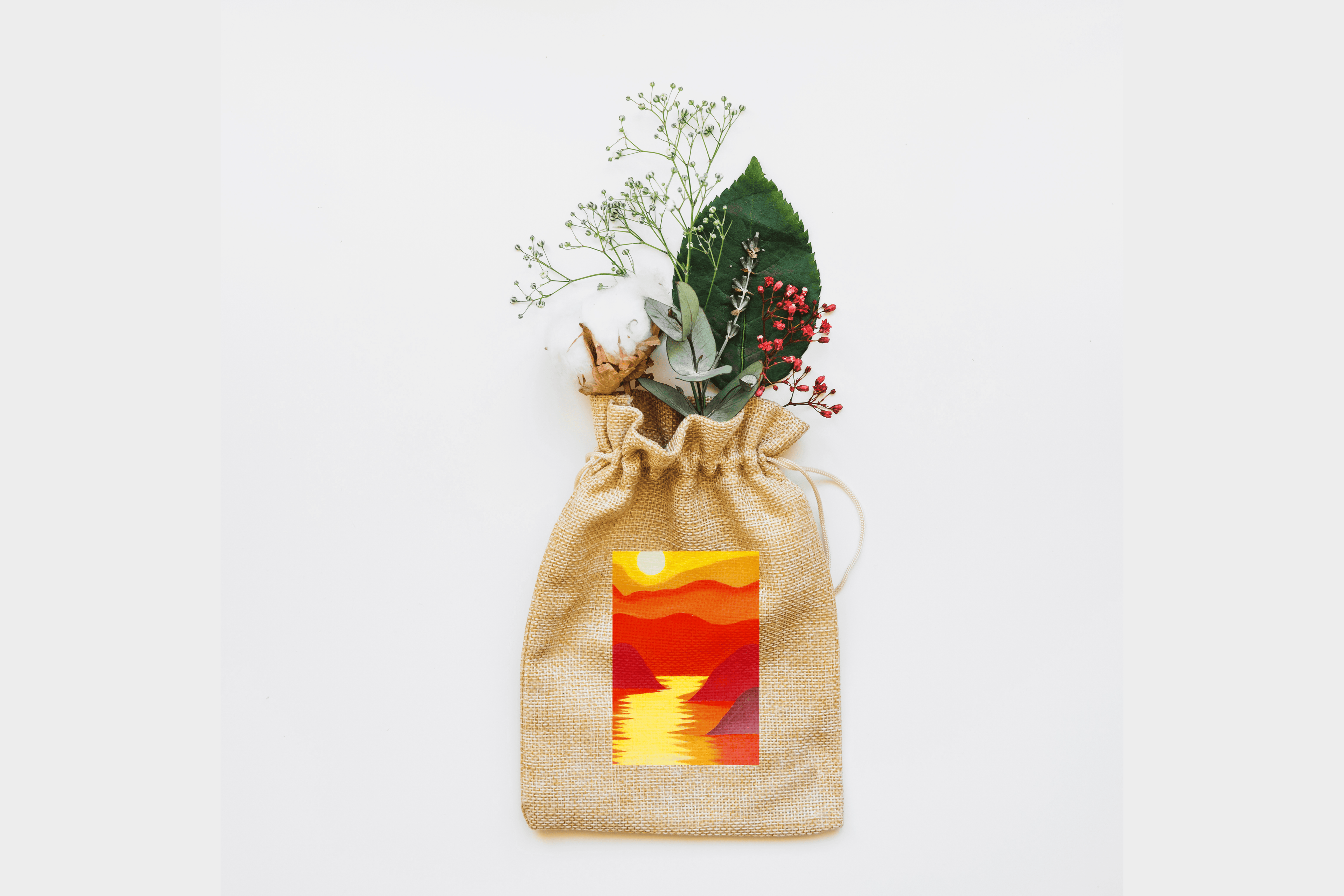 Sunset Canvas Drawstring Bag